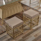 Joy Rattan Puflu Bahçe Balkon Takımı 3+1+1+Camlı Masa Cappuccino-3