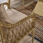 Joy Rattan Puflu Bahçe Balkon Takımı 3+1+1+Camlı Masa Cappuccino-4