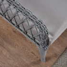 Joy Rattan Puflu Bahçe Balkon Takımı 3+1+1+ Camlı Masa Gri-4