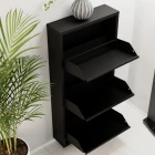 3 Kapaklı Metal Ayakkabılık Siyah -3
