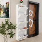 5 Kapaklı Metal Ayakkabılık Beyaz-4