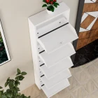 Kilitli 5 Kapaklı Metal Ayakkabılık Beyaz-5