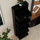 Kilitli 5 Kapaklı Metal Ayakkabılık Siyah -5