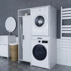 Lora Çamaşır Makinesi Dolabı Çok Amaçlı Dolap Beyaz-3
