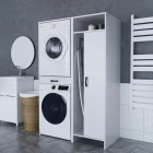 Lora Çamaşır Makinesi Dolabı Çok Amaçlı Dolap Beyaz-4