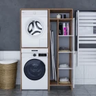 Lora Çamaşır Makinesi Dolabı Çok Amaçlı Dolap Beyaz Atlantik Çam-1