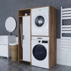 Lora Çamaşır Makinesi Dolabı Çok Amaçlı Dolap Beyaz Atlantik Çam-3