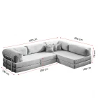 Legom Petek Aktivite Koltuğu Yatak Olabilen Çok Amaçlı Kanepe L Koltuk Gri-4