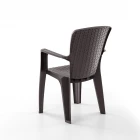 Side 2'li Rattan Sandalye Kahve-2