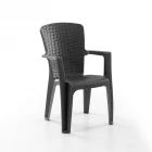 Side 4'lü Rattan Sandalye Siyah-1