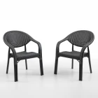 Bamboo 2'li Rattan Sandalye Siyah-0
