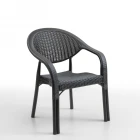 Bamboo 2'li Rattan Sandalye Siyah-2