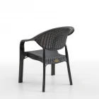 Bamboo 2'li Rattan Sandalye Siyah-3