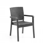 King 2'li Rattan Sandalye Siyah-1