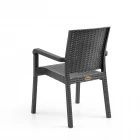 King 2'li Rattan Sandalye Siyah-2