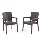 King 2'li Rattan Sandalye Kahve-0