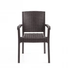 King 2'li Rattan Sandalye Kahve-1