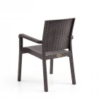 King 2'li Rattan Sandalye Kahve-3