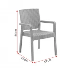 King 2'li Rattan Sandalye Kahve-4