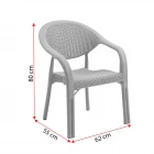 Bamboo 4 Kişilik Rattan Masa Sandalye Takımı Kahve-2