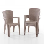 Side 6 Kişilik Rattan Masa Sandalye Takımı Cappuccino-1