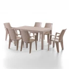 Efes 6 Kişilik Rattan Masa Sandalye Takımı Cappuccino-0