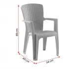 Side 2 Kişilik Rattan Masa Sandalye Takımı Kahve-2