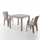 Side 2 Kişilik Rattan Masa Sandalye Takımı Cappuccino-0