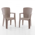 Side 2 Kişilik Rattan Masa Sandalye Takımı Cappuccino-1