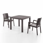 King 2 Kişilik Rattan Masa Sandalye Takımı Kahve-0