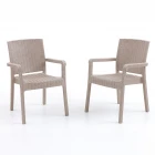 King 2 Kişilik Rattan Masa Sandalye Takımı Cappuccino-0