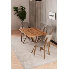 Elma 4 Kişilik Mutfak Yemek Masa Takımı Kahve-2