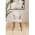 Elma 2li Mutfak Yemek Masası Sandalyesi Krem-0