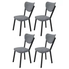 Elma 4lü Mutfak Yemek Masası Sandalyesi Gri-1