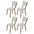 Elma 4lü Mutfak Yemek Masası Sandalyesi Krem-1