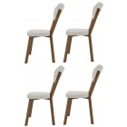 Elma 4lü Mutfak Yemek Masası Sandalyesi Krem-2