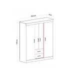 Fulya 4 Kapak 2 Çekmece Gardırop-3