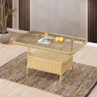 Edra Rattan Puflu Bahçe Balkon Takımı 3+1+1+Camlı Masa Cappuccino-2