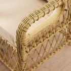 Edra Rattan Puflu Bahçe Balkon Takımı 3+1+1+Camlı Masa Cappuccino-4