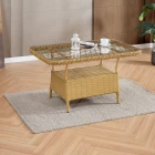 Joy Rattan Puflu Bahçe Balkon Takımı 3+1+1+Camlı Masa Cappuccino-2