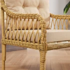 Joy Rattan Puflu Bahçe Balkon Takımı 3+1+1+Camlı Masa Cappuccino-3