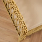 Joy Rattan Puflu Bahçe Balkon Takımı 3+1+1+Camlı Masa Cappuccino-5