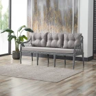 Joy Rattan Puflu Bahçe Balkon Takımı 3+1+1+ Camlı Masa Gri-0