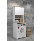 Çamaşır Makinesi Üstü Banyo Dolabı Rafı Beyaz-0