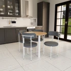 Trend Yuvarlak Mutfak Masa Takımı Atlantik Çam-Gri-Beyaz-0