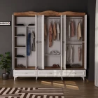 Luna 6 Kapaklı 3 Çekmeceli Aynalı Gardırop Atlantik Çam-1