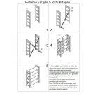 Evdemo Erciyes 5 Raflı Metal Kitaplık Ceviz-1