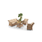 Deniz Rattan Puflu Bahçe Balkon Takımı 3+1+1 Kahve-0