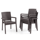 King 4 Kişilik Rattan Masa Sandalye Takımı Kahve-0