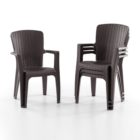 Side 6 Kişilik Rattan Masa Sandalye Takımı Kahve-1